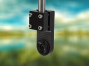 CNC milled transducer mount close-up